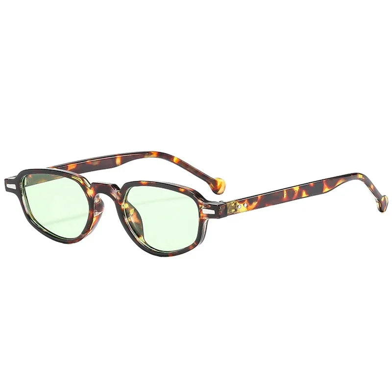 JNPCXI Ins Popular Fashion Small Cat Eye Women Sunglasses Retro Clear Ocean Lens Shades UV400 Men Rivets Sun Glasses