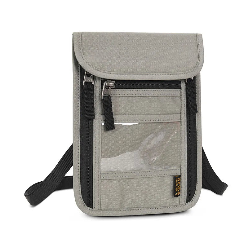 RFID Protection Passport Holder Travel Neck Pouch Anti-theft Wallet Hidden Money Document Card Holder Waterproof Large Organizer