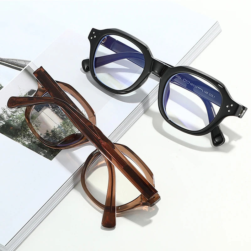 JNPCXI New Acetate Glasses Frames for Men Protect Eyes Anti Blue Light Square Fashion Eyeglasses Optical Eyewear