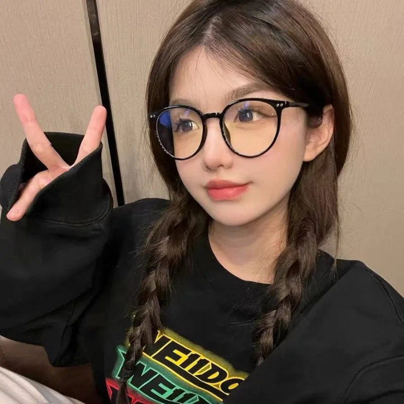 Korean Trendy Glasses Women Anti-Blue Light  Eyeglasses