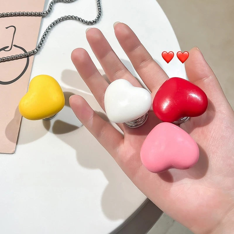 2pcs Handle Toilet Press Button, Heart Shaped Press Tank Push Switch, Toilet Lid Lifter, Practical Bathroom Accessory