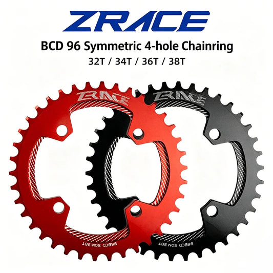 ZRACE BCD96 Symmetrical Chainring 32T 34T 36T 38T MTB Chainwheel AL7075 CNC Vickers Hardness 15+ Bike Chainrings for 1X System