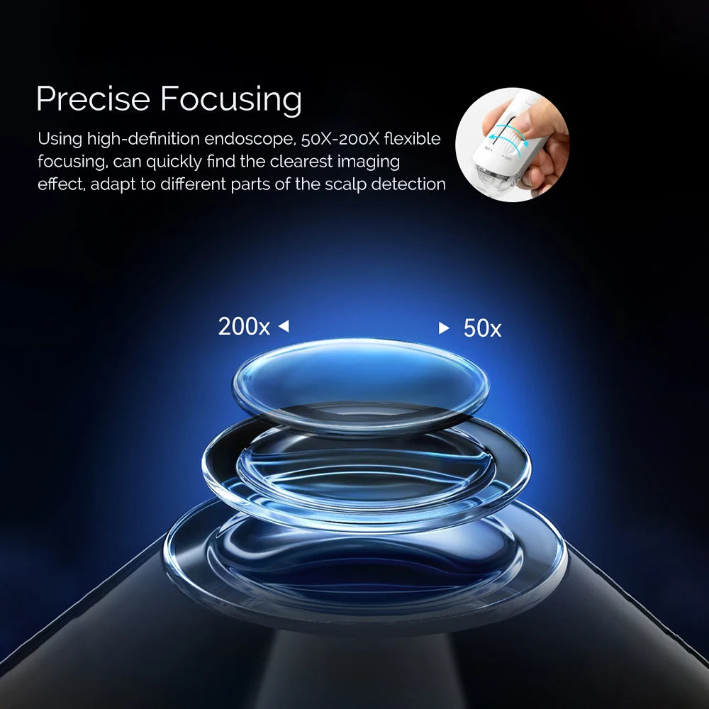 50X/200X Magnifying Mini Hair Follicle Scalp Detector Portable Skin And Hair Eetector Skin Tester Skin Analyzer Pore Magnifier