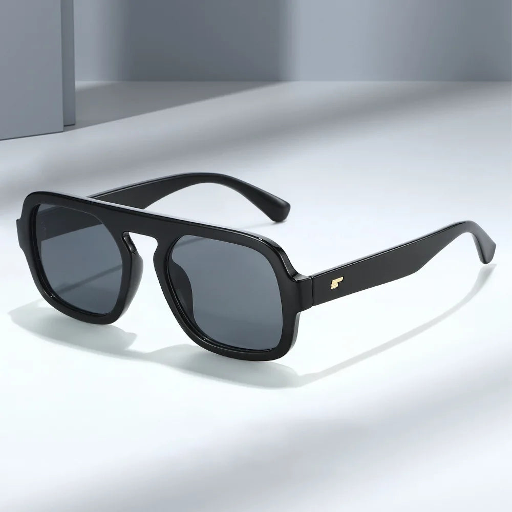 JNPCXI Ins Popular Fashion Square Sunglasses Women Retro Rivets Clear Gradient Shades UV400 Men Trending Sun Glasses