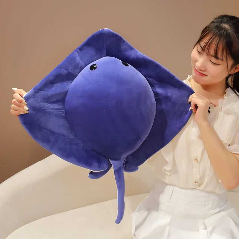 1pc 52/62cm Cartoon Ray Devil Fish Plush Toys Simulation Ocean Series Fish Plush Pillow Stuffed Soft Creative Home Decor Gift