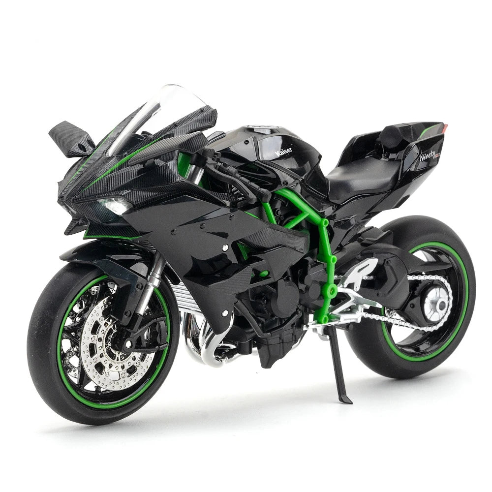 1:12 KAWASAKI H2R ZX-10R Alloy Diecast Motorcycle Model Toy Car Simulation Metal Motorcycle Sound Light Collection Kid Toys Gift