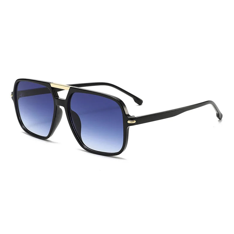 JNPCXI New Fashion Double Bridges Sunglasses Women Square Rivets Orange Gradient Shades UV400 Men Sun Glasses