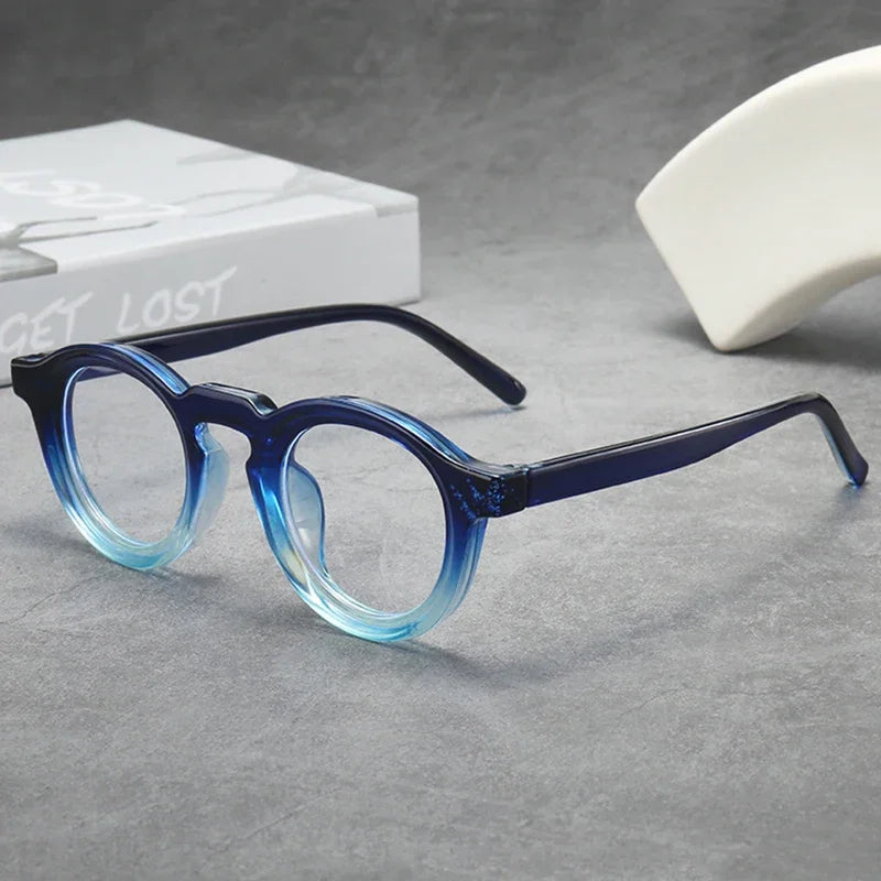 JNPCXI Classic Retro Glasses Frame Men Women Ultralight Round Small Frame Anti Blue Light Transparent Lens Eyeglasses