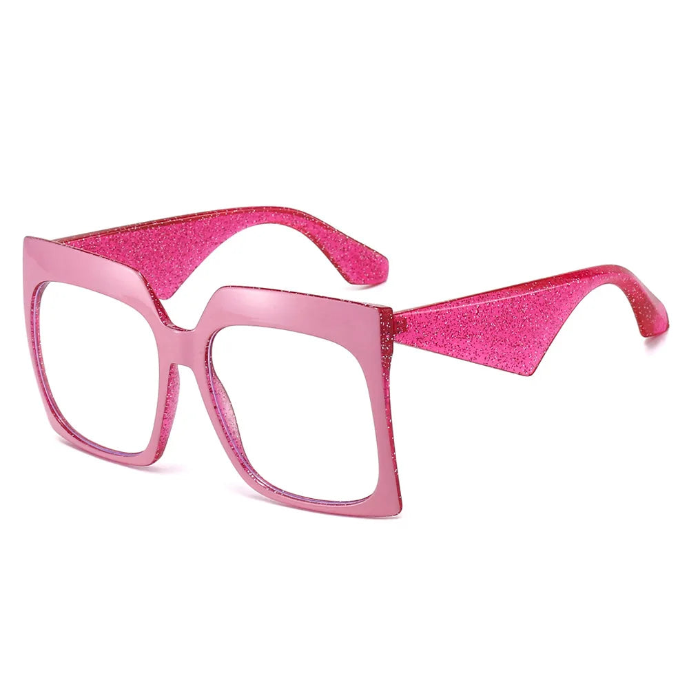 JNPCXI New Oversized Fashion Square Women Optical Glasses Frame Clear Eyewear Vintage Nail Eyeglasses Frame Men Computer Goggles