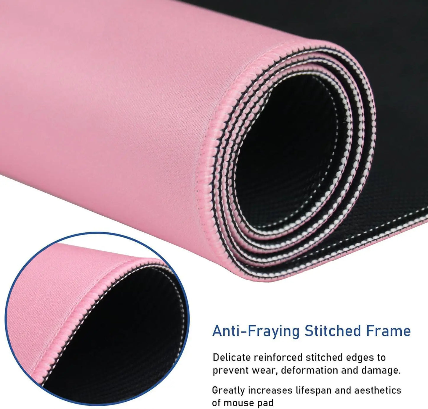 Large Mouse Pad with Stitched Edges, Durable Non-Slip Natural Rubber Base Desk Mat, Waterproof Computer Keyboard Mousepad Mat