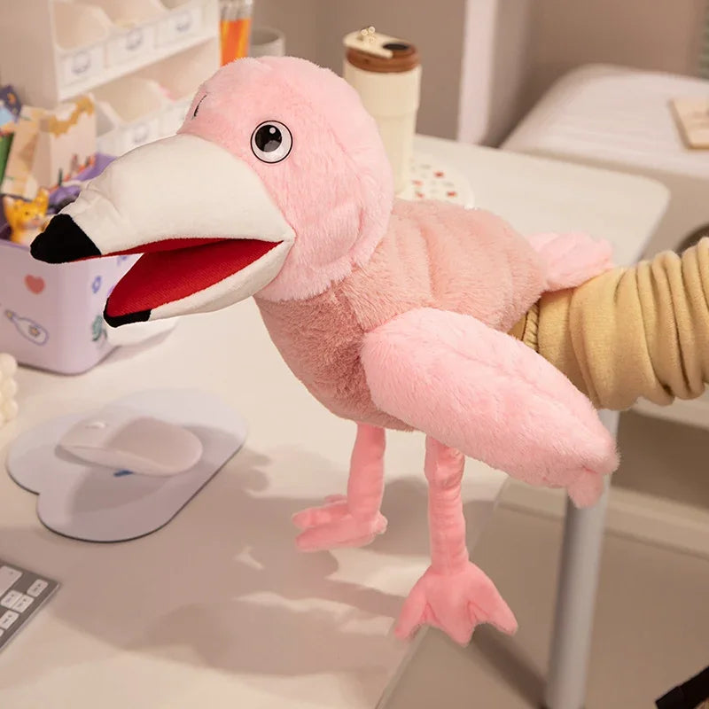 New 6 Style Toucan Hand Puppet Plush Toys Kindergarten Performance Hand Control Toucan Parrot Bald Eagle Peacock Owl Flamingo