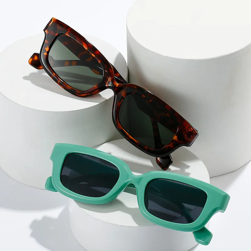 JNPCXI New Retro Small Rectangle Sunglasses Women Candy Colors Shades UV400 Square Men Sun Glasses