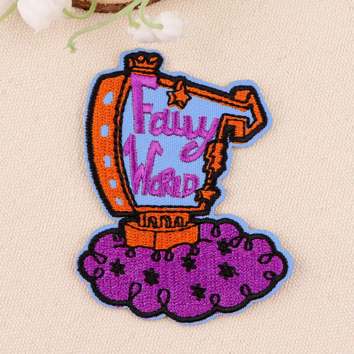 Cartoon Fairy World Embroidery Patches Iron On Patches On Clothes DIY Dress Jeans Hat Clothing Accesories Applique Stickers