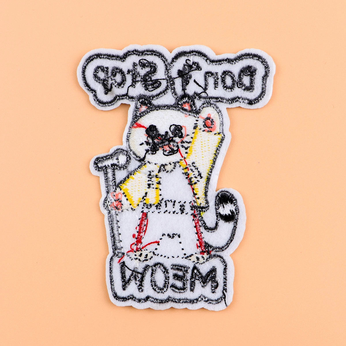 Cute Cat Iron On Patch Clothes Patch For Clothing Fashion Singer Embroidered Patch Garment Apparel Accessories Sewing Stickers