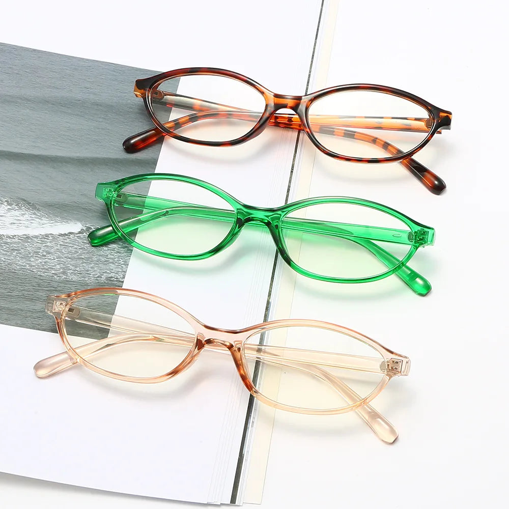 JNPCXI New Vintage Oval Glasses Frame Women Fashion Jelly Tea Clear Anti-Blu-Ray Lens Eyewear Men Optical Frame