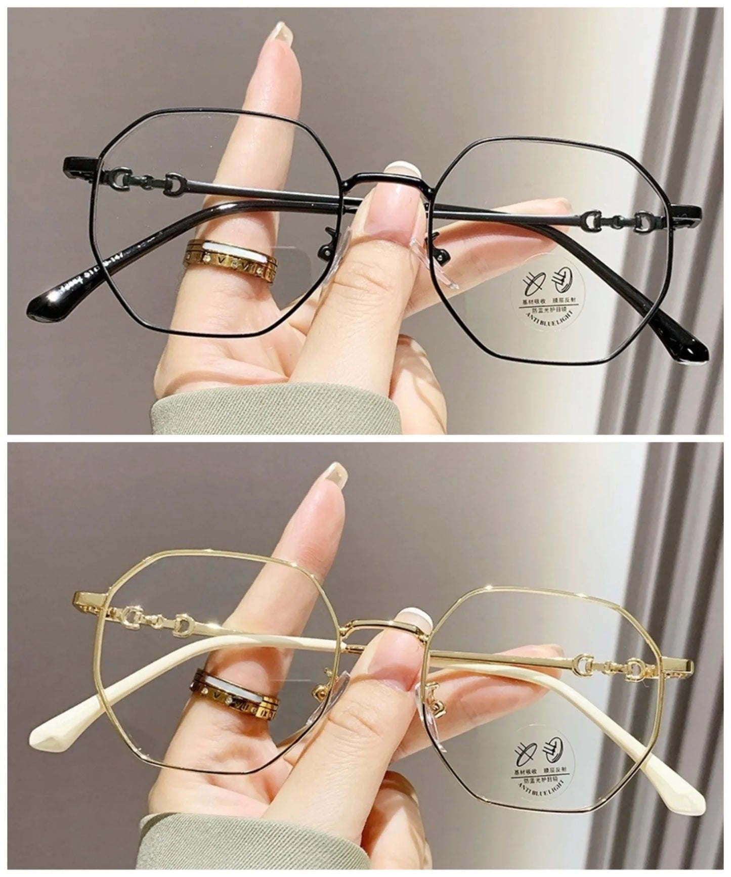 Ultralight Glasses Women Men Anti Blue Rays Polygon Frame Eyeglasses Anti-radiation Eyeglasses Korean Ultralight Glasses