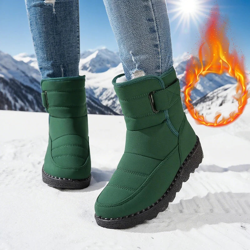 Plus Size 43 Women's Winter Snow Boots Non Slip Waterproof Plush Lined Ankle Boots Women Thick Sole Warm Cotton Padded Shoes