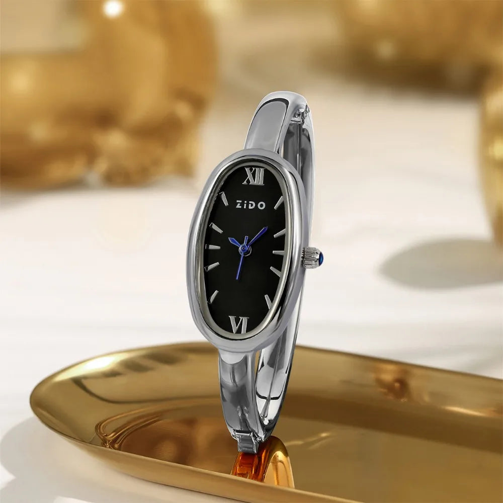 Fashion Oval Roman Dial Watch Women Simple Gold Quartz Watches Luxury Brand Bracelet Wristwatches Relojes Para Mujer Gifts