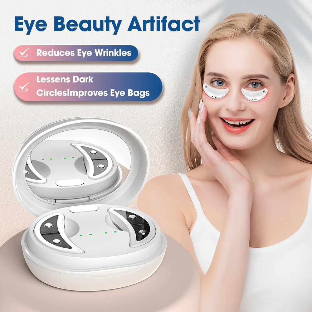 Micro-current Pulse Eye Beauty Device for Women Home Use Red Light Heating Reduce Dark Circles Eye Bags Fine Lines Eye Care Tool