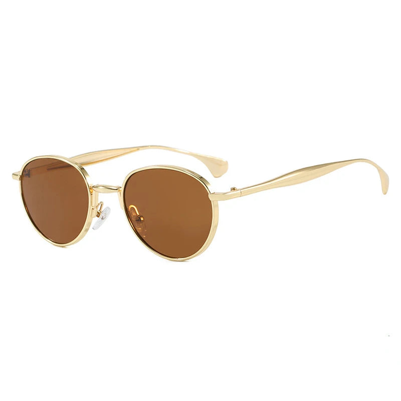 JNPCXI New Retro Metal Oval Sunglasses Women Brand Designer Shades UV400 Fashion Punk Men Blue Sun Glasses