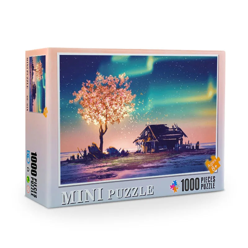38*26cm Mini Jigsaw Puzzle 1000pcs for Adults Famous Painting Landscape Toy Family Game Home Decoration Festival Present