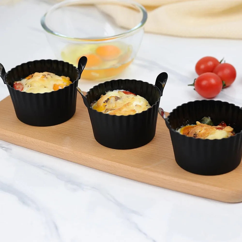 4pcs Air Fryer Baking Ramekins Silicone Mold, Cups Non-Stick, Air Fryer Accessories for Eggs,Cupcakes,Muffins,Puddings,Custards