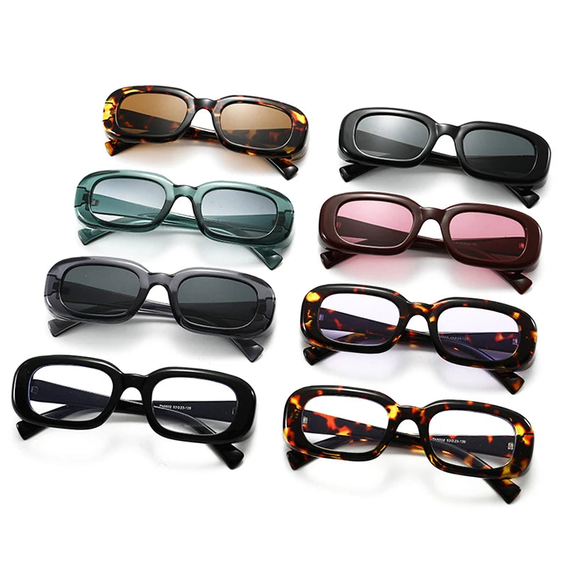 JNPCXI Fashion Square Sunglasses Women Shades UV400 Retro Leopard Tea Men Trending Sun Glasses