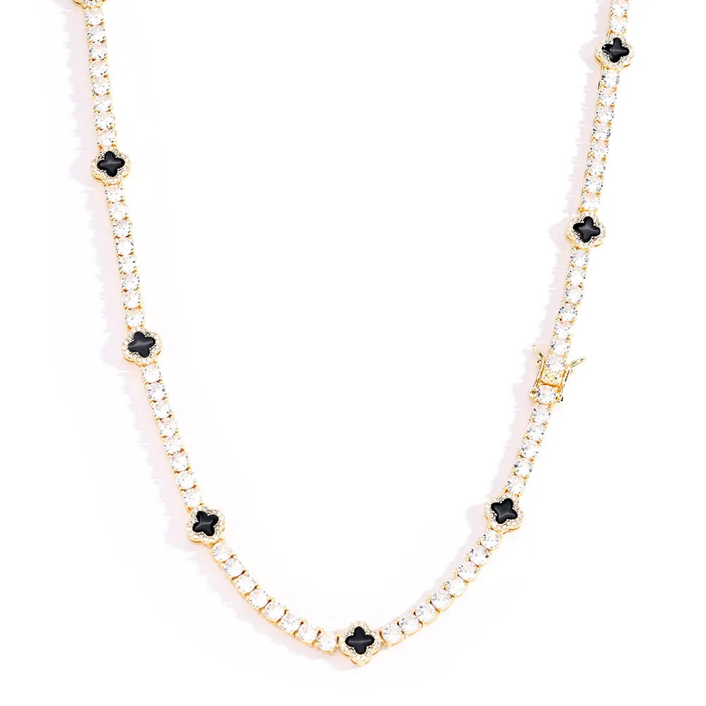 Unisex NY Fashion Design Dainty Tennis Chain Gold/Silver Plated Zircon Necklace