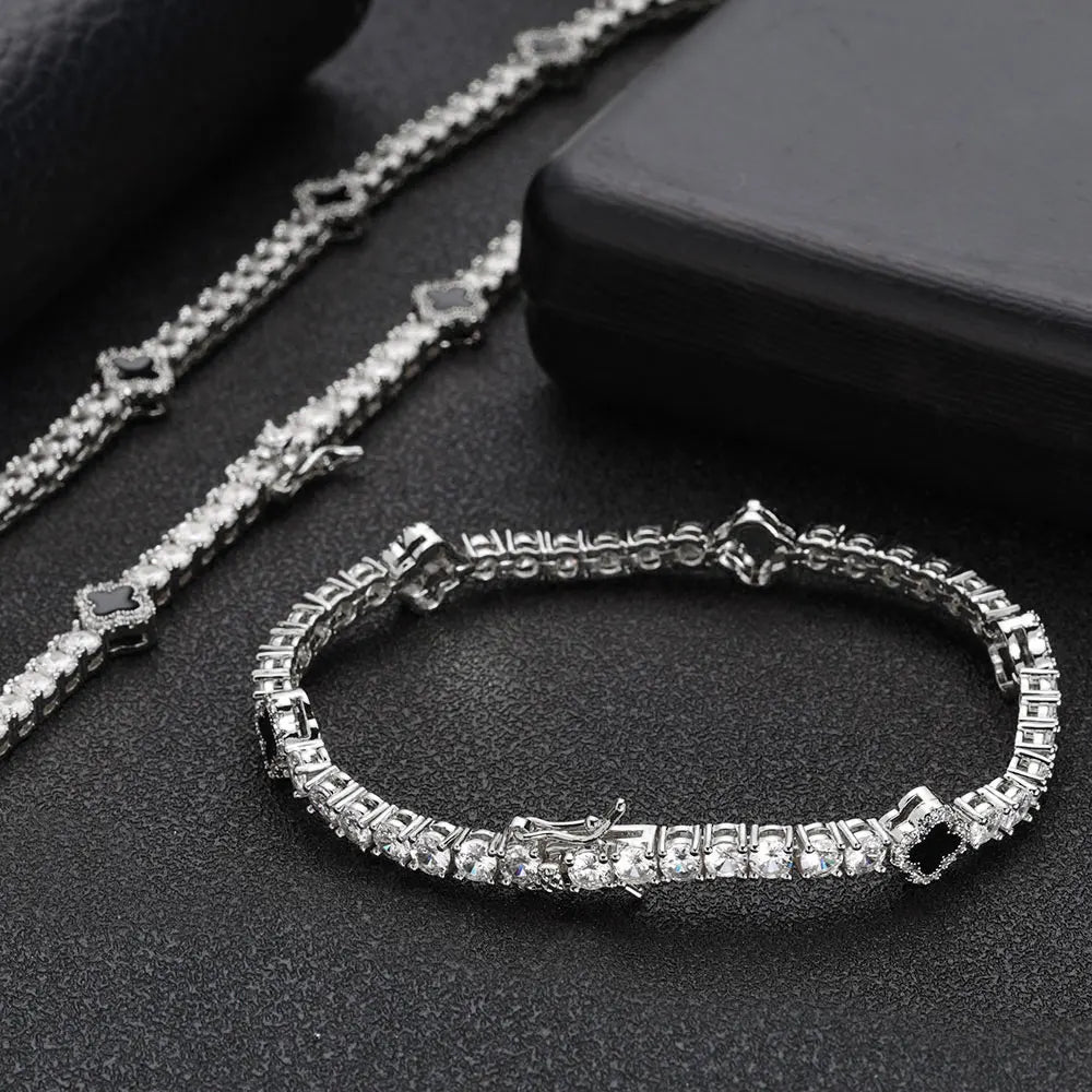 Unisex NY Fashion Design Dainty Tennis Chain Gold/Silver Plated Zircon Necklace