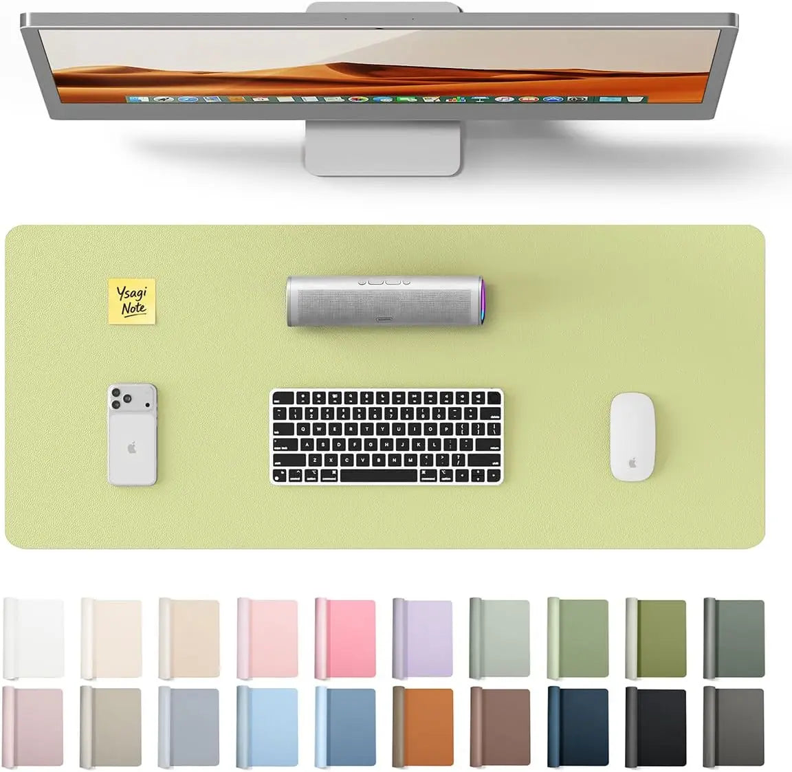 Leather Office Desk Pad Protector,Large Mouse Pad,Non-Slip,PU Leather,Laptop Desk Blotter,Waterproof Writing Pad for Office/Home