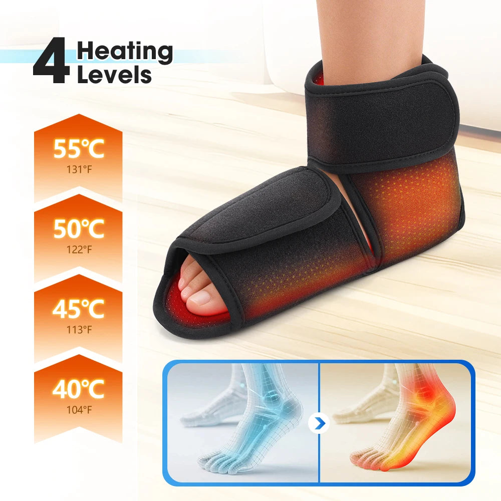 1Pair Air Compression Portable Ankle Foot Massager 4 Heating 3 Mode Airbag Soothing Kneading Lifting Foot Ankle Massage Device