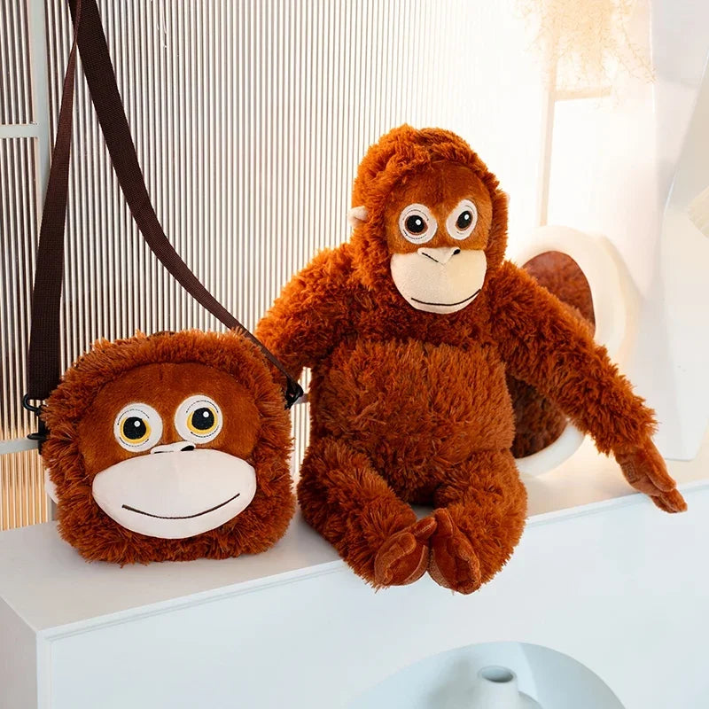 Simulation Monkey Orangutan Doll Super Soft Stuffed Bag Animals Plush Toys  Anime Cartoon Decor Boys Girls Birthday Gifts Pillow