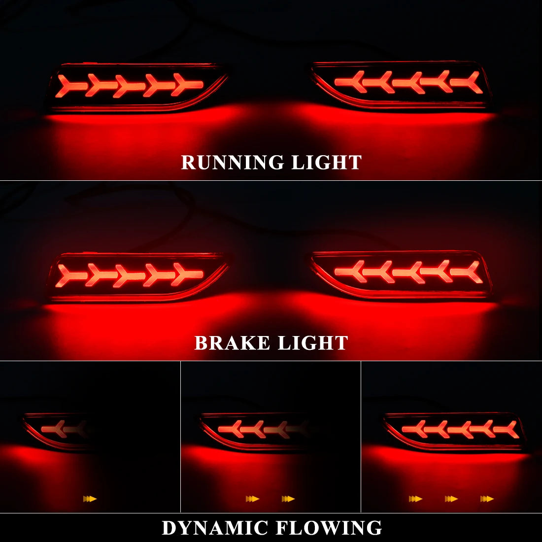 For Toyota Corolla 2011 2012 2013 For Lexus CT200h Car Rear Bumper Reflector Light Sequential Turn Signal Brake Driving Lamp 12V