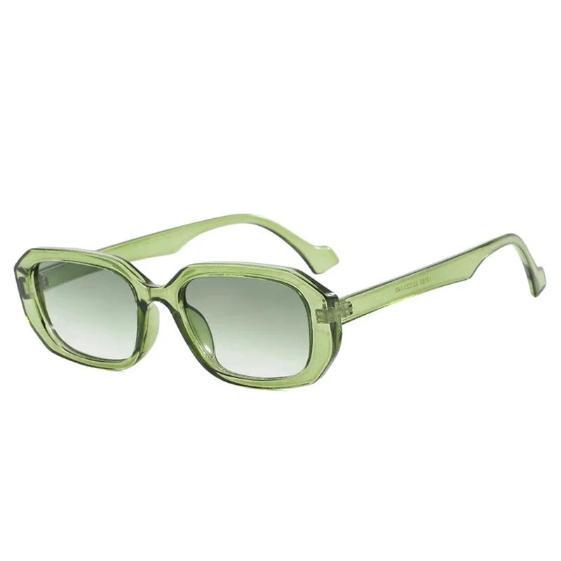 JNPCXI Fashion Small Polygon Rectangle Sunglasses Women Retro Clear Gradient Shades UV400 Men Sun Glasses