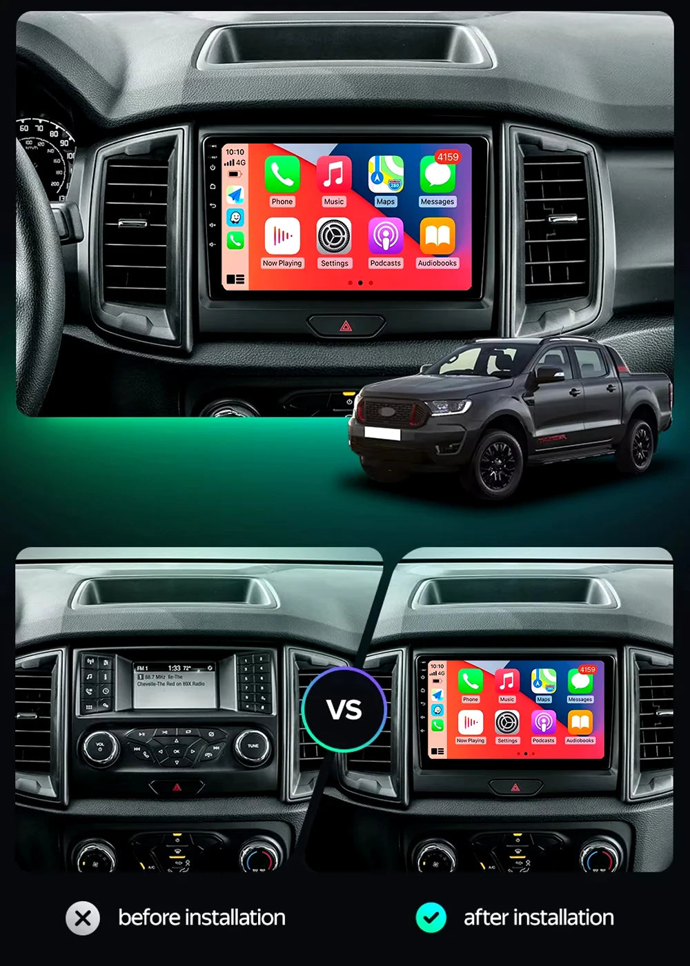 For Ford Ranger 2015 2016 2017 2018 2019-2022 Android 16 Car Radio Stereo QLED Screen GPS Multimedia Carplay Autoradio Head unit