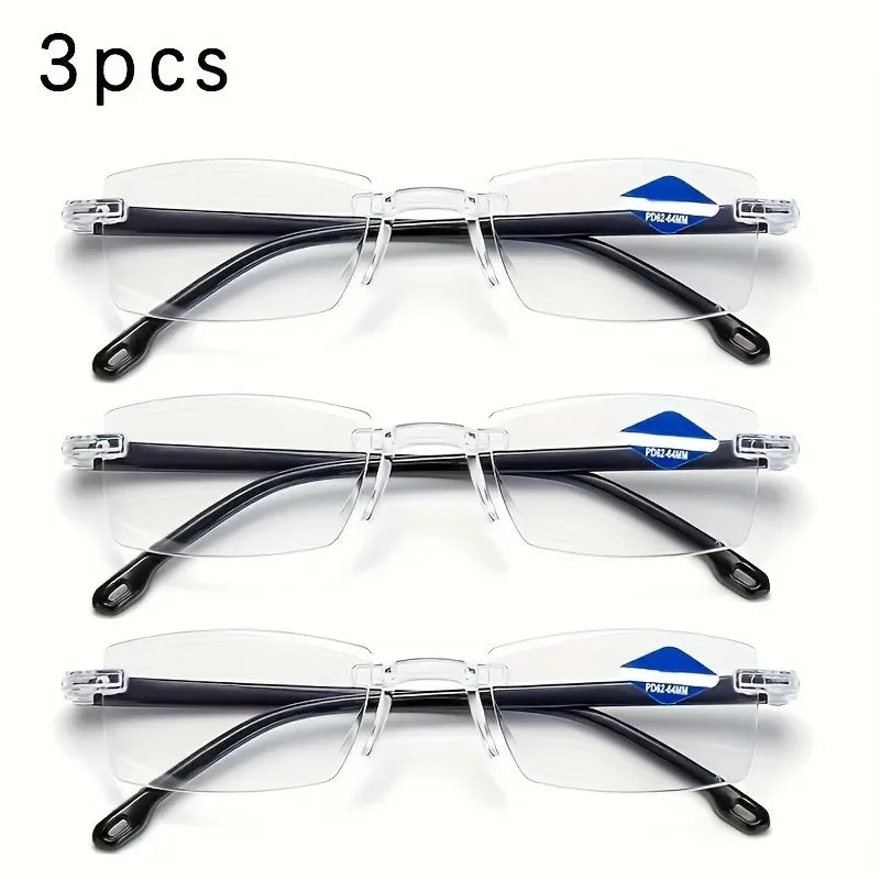 3 Classic Flat Frame Glasses At 0 Degrees Suitable for Men and Women To Wear Perfect Daily Accessories and Ideal Gift Choices