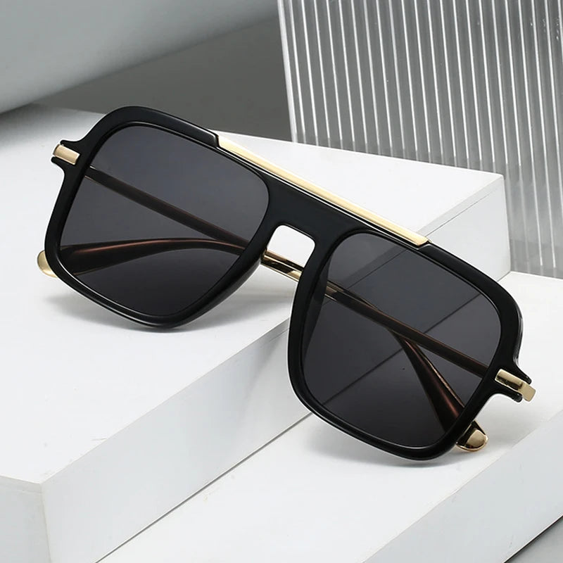 JNPCXI New Square Women Sunglasses Fashion Shades UV400 Retro Trending Leopard Green Gradient Men Sun Glasses