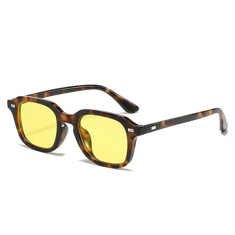 JNPCXI Square Candy Color Women Sunglasses Retro Rivets Men Trending Orange Sun Glasses Shades UV400