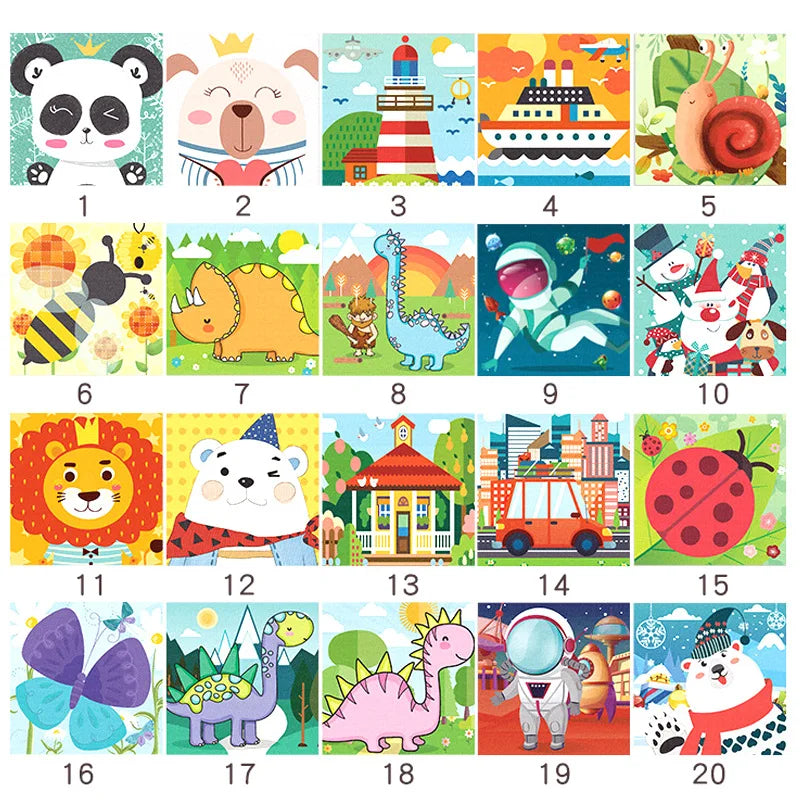 Mini 24 Pieces Kids Paper Puzzle Children Petit Puzzle Early Education Toys Intellectual Toy 3 Years Old English Packaging
