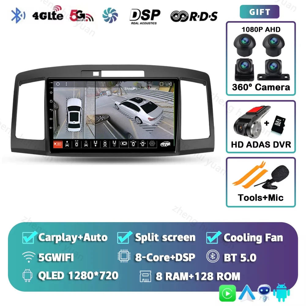 Android 15 CarPlay Auto For Toyota Allion Premio T240 2001 - 2007 Car Radio Multimedia navigation video DVD Autoradio Stereo gps