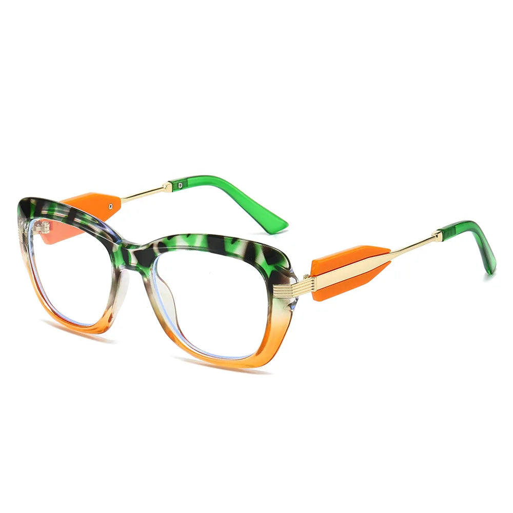 JNPCXI New Fashion Cat Eye Women Sunglasses Retro Green Colorful Gradient Shades UV400 Men Trending Sun Glasses