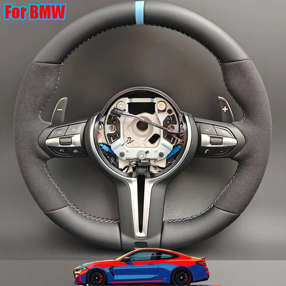 M Volante Lekrad Steering Wheel for BMW Half Alcantara F10 F11 F20 F21 F22 F25 F30 F31 F32 F33 F34 F36 F01 F06 F07 F12 F13 M3 M5