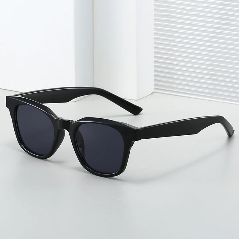 JNPCXI Retro Tr90 Square Jelly Color Sunglasses Women Shades UV400 Fashion Rivets Men Punk Matte Tea Sun Glasses