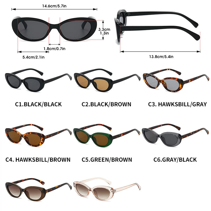 JNPCXI Small Oval Sunglasses for Women Vintage Design Sun glasses Shades Female Retro Punk Men Sunglass Outdoor Trendy Eyewear