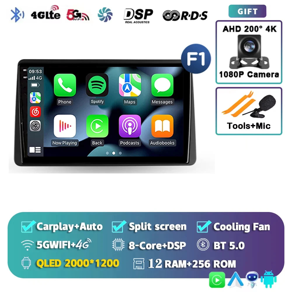 For Renault Duster HM 2 2020 - 2024 2K 12+256 QLED Android 15 CarPlay Car Radio Multimedia Video Player GPS stereo Head Unit