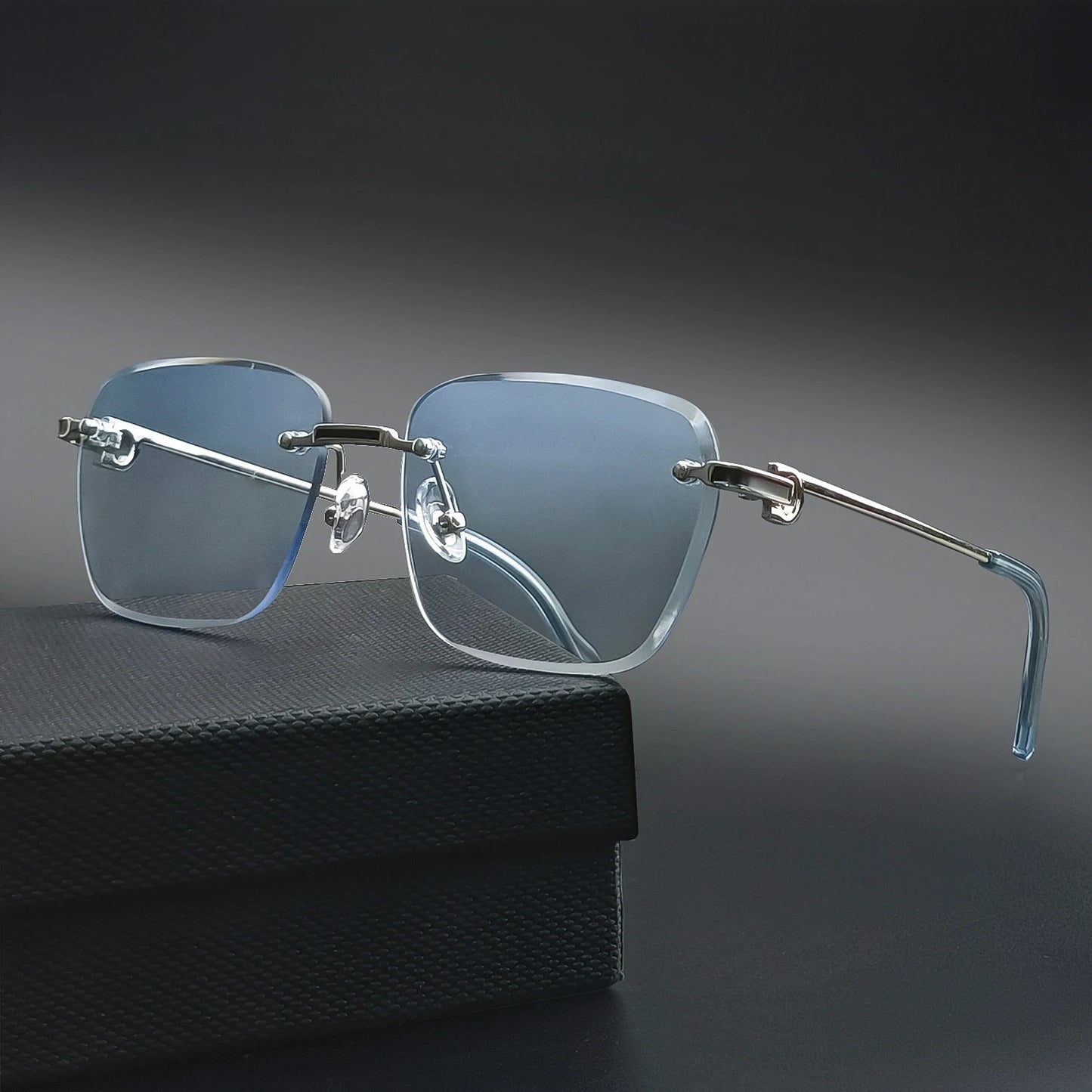 CATERSIDE New Pilot Rimless Sunglasses Men Gradient Sun Glasses Women Retro Business Shopping UV400 Lunette De Soleil Homme