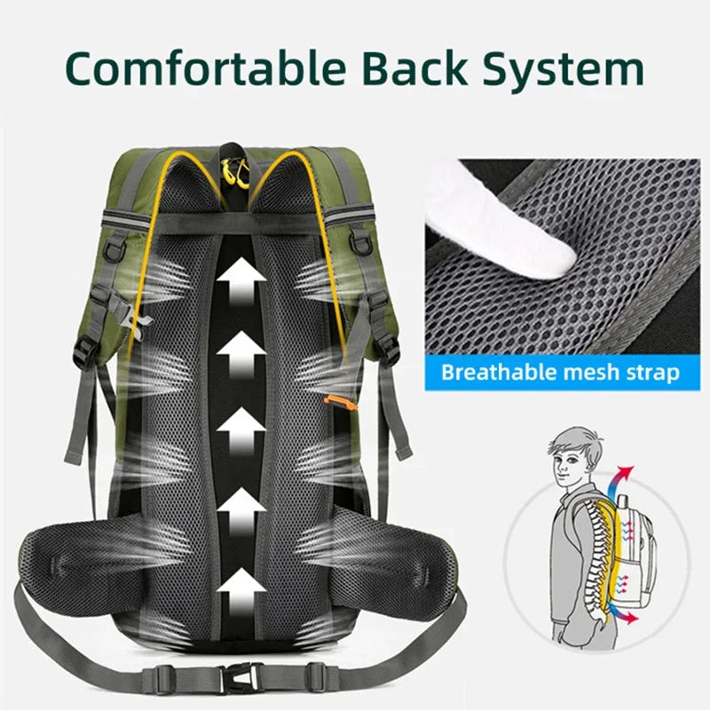 50L Travel Backpack Camping Large Waterproof Outdoor Mountaineering Sports Bags