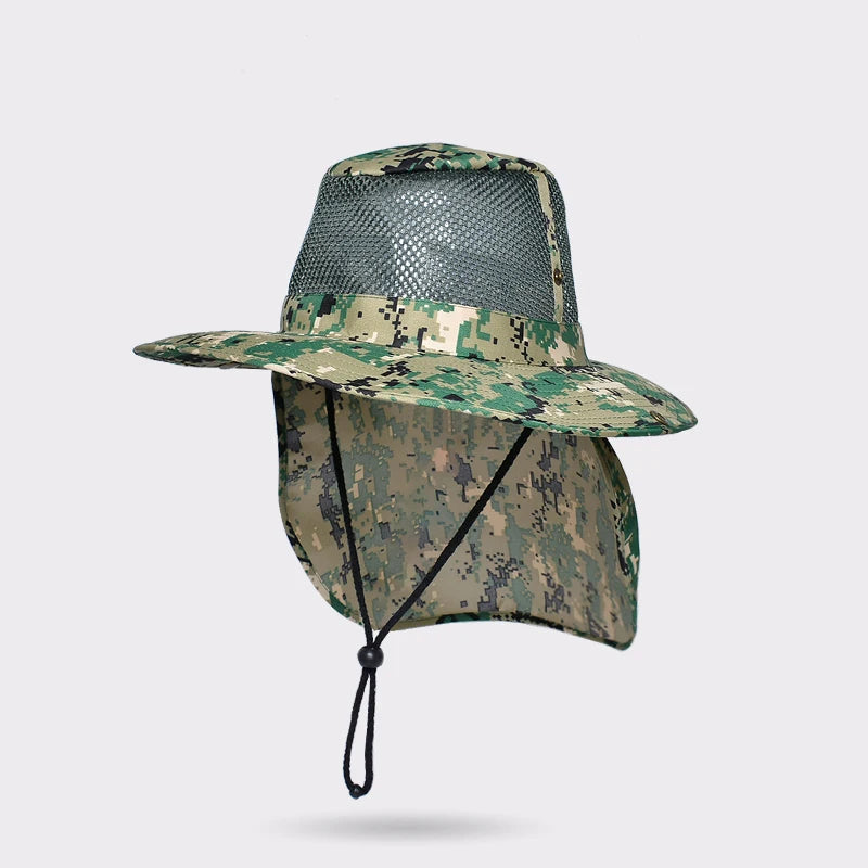 Xinbaoguan 100% Polyester 9227 New Summer Outdoor Men's Sun Protection and Sunshade Large Brim Shawl Fishing Hat