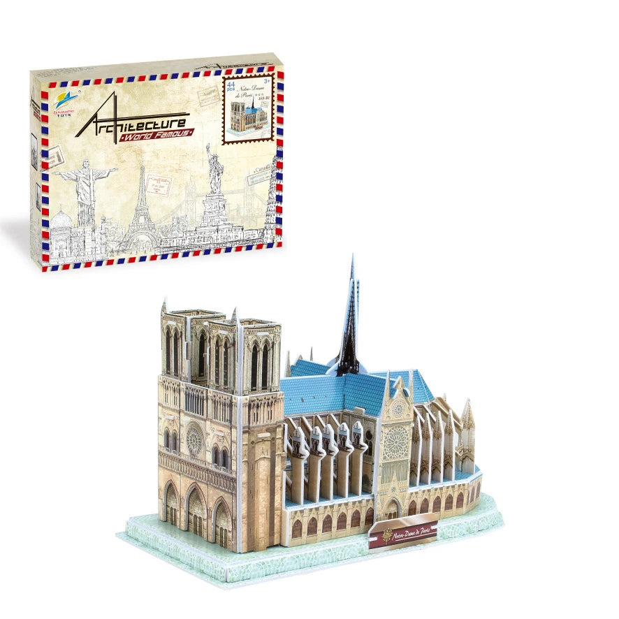 DIY Paper 3D Puzzle Model World Attractions Construction Children's DIY Intellectual Development Educational Toys for Kids
