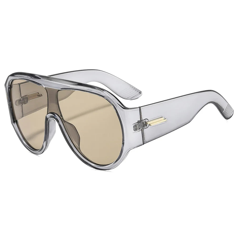 JNPCXI New Fashion Oversized Pilot Goggles Sunglasses Women Fashion Shades UV400